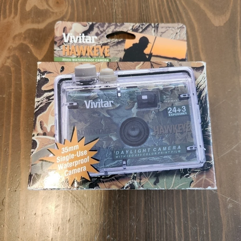 Vtg 90s Vivitar Hawkeye Waterproof Camera Single Use -Hunting - Brand New In Box